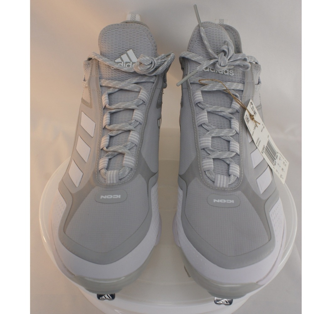 Adidas Icon 7 Boost Baseball Cleats Silver Metallic White S23852 Mens 10.5 NWT